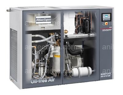 atlas copco aq 15 55 vsd oil free water injected compressors
